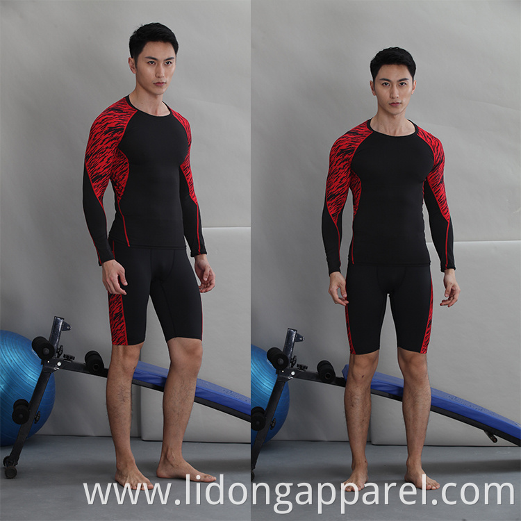 LiDong Wholesales custom short sleeve sports tops seamless sports mens compression gym wear